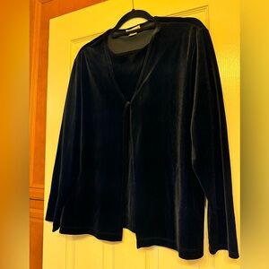 “Notations” All In One - Black Velveteen Jacket/Tank - Size XL
